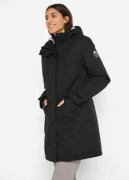 Parka tecnico con pile teddy e cappuccio, impermeabile, bonprix