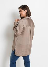 Camicetta lunga in satin con poliestere riciclato, BODYFLIRT