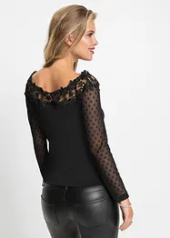 Maglia a maniche lunghe con pizzo, bonprix