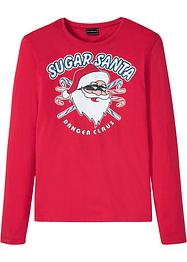 Maglia a maniche lunghe con motivo natalizio, slim fit, RAINBOW