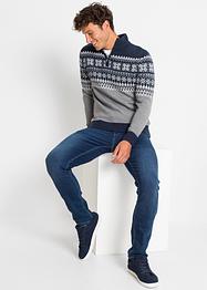 Maglione norvegese con zip allo scollo, bpc bonprix collection