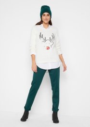 Maglione natalizio con renna di paillettes, bpc bonprix collection