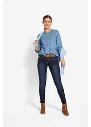 Jeans slim con impunture a contrasto, a vita media, bonprix