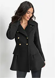 Cappotto corto stile militare in misto lana, petite, bonprix