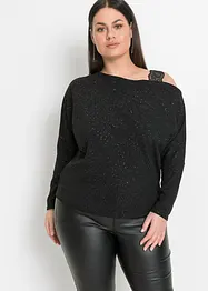 Maglia monospalla glitterata, bonprix