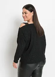 Maglia monospalla glitterata, bonprix