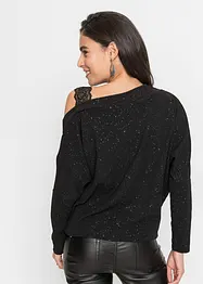 Maglia monospalla glitterata, bonprix