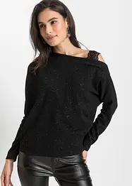 Maglia monospalla glitterata, bonprix