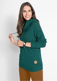 Maglione a collo alto con cordoncino, bonprix