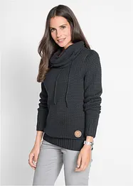 Maglione a collo alto con cordoncino, bonprix