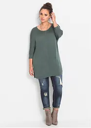 Maglione lungo e ampio con maniche a 3/4, bonprix