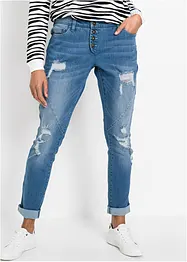 Jeans boyfriend sdruciti con poliestere riciclato, bonprix