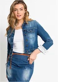 Giacca di jeans con pizzo, bonprix