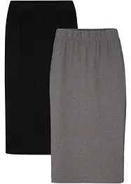 Gonna elasticizzata di jersey (pacco da 2), bonprix