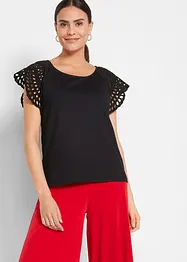 Maglia con ricami traforati, bonprix