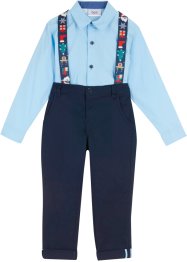 Camicia, pantaloni chino, bretelle (set 3 pezzi), bpc bonprix collection