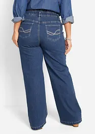 Jeans paperbag elasticizzati a vita alta, wide leg, bonprix