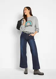 Jeans wide leg elasticizzati a vita media, bonprix