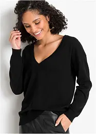 Maglione oversize con scollo a V, bonprix