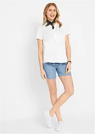 Shorts prémaman effetto jeans  con lino, bonprix