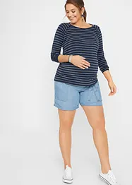 Shorts prémaman effetto jeans  con lino, bonprix