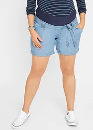 Shorts prémaman effetto jeans  con lino, bonprix