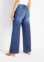 Jeans wide leg, a vita media, bonprix