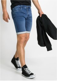 Bermuda in felpa effetto jeans slim fit, RAINBOW