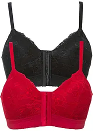 Reggiseno senza ferretto con chiusura anteriore e cotone (pacco da 2), bonprix