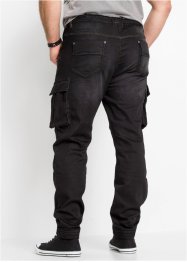 Jeans cargo con elastico in vita slim fit straight, bonprix