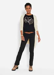 T-shirt in cotone biologico con cuore, bonprix