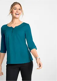 Maglia serafino in cotone leggero a maniche lunghe, bonprix