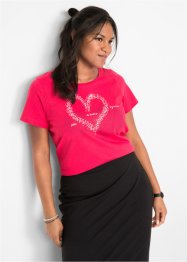 T-shirt in cotone con cuore, bpc bonprix collection