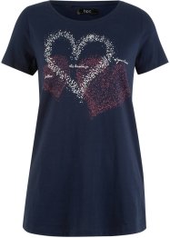 T-shirt in cotone con cuore, bpc bonprix collection