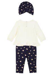 Maglia + leggings + berrettino da neonato (set 3 pezzi) in cotone biologico, bpc bonprix collection