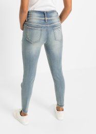 Jeans skinny a vita alta con zone sdrucite, RAINBOW