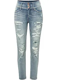 Jeans skinny a vita alta con zone sdrucite, bonprix