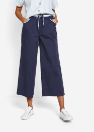 Pantaloni culotte in popeline di cotone con cinta comoda, bpc bonprix collection
