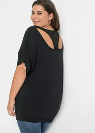 Maglia con pizzo e maniche a pipistrello, bonprix