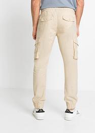 Pantaloni cargo in misto lino con elastico in vita regular fit, straight, RAINBOW