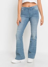 Jeans a zampa con stampa etnica, RAINBOW