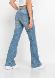 Jeans a zampa con stampa etnica, RAINBOW