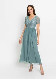Abito lungo con ricami e paillettes, bonprix