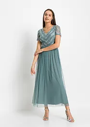 Abito lungo con ricami e paillettes, bonprix