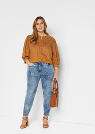 Jeans slim fit con ricami floreali, bonprix