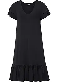 Abito di jersey con balza in misto viscosa, bonprix