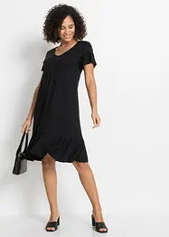 Abito di jersey con balza in misto viscosa, bonprix