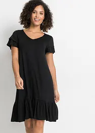 Abito di jersey con balza in misto viscosa, bonprix