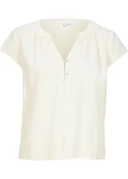 Blusa corta in misto lino con spacchi laterali, bonprix