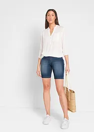 Bermuda in jeans straight, a vita media, bonprix